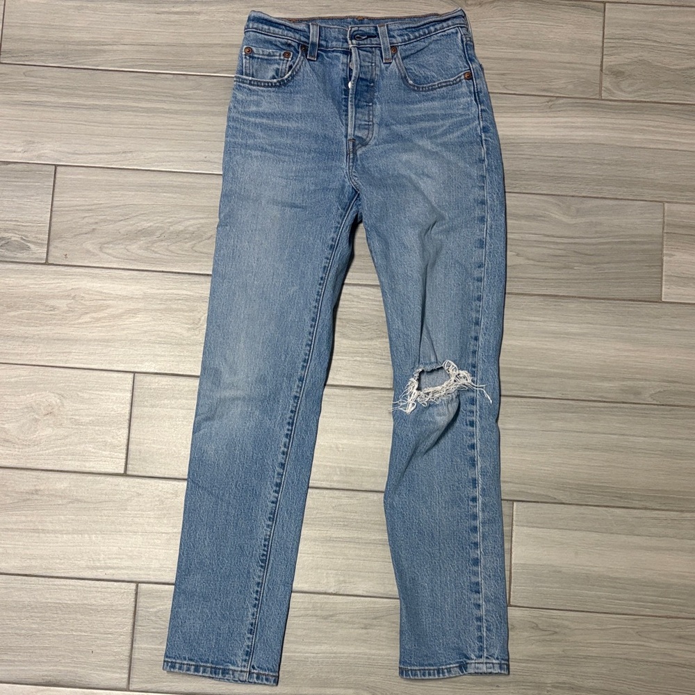 Levi's Light Blue Straight Leg  501 Jeans